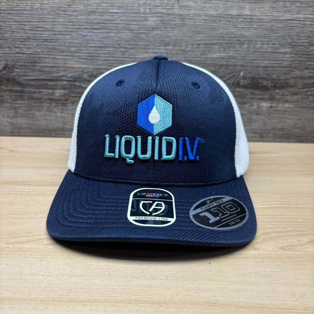 Liquid IV Hat Cap Snap Back Blue White Hydration Trucker NWT